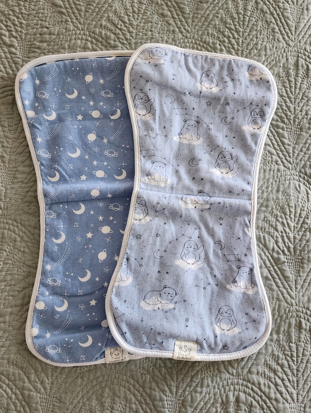 KeaBabies Organic Cotton Lot Of 2 Infant Burp Cloths